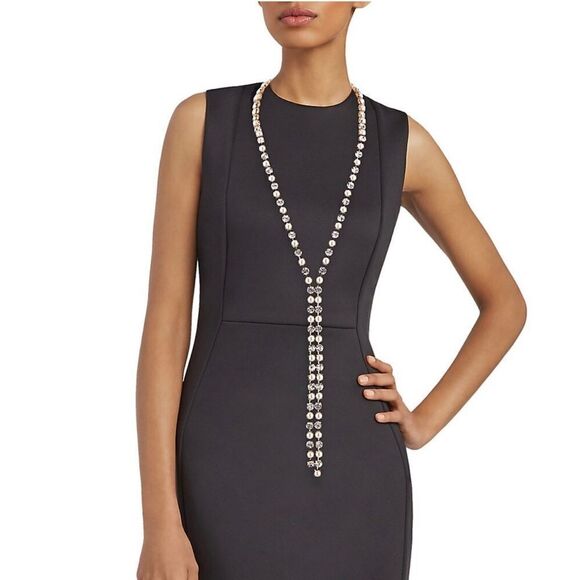 Rosantica Polka Goldtone, Resin Pearl, & Crystal Lariat Necklace - Picture 2 of 9